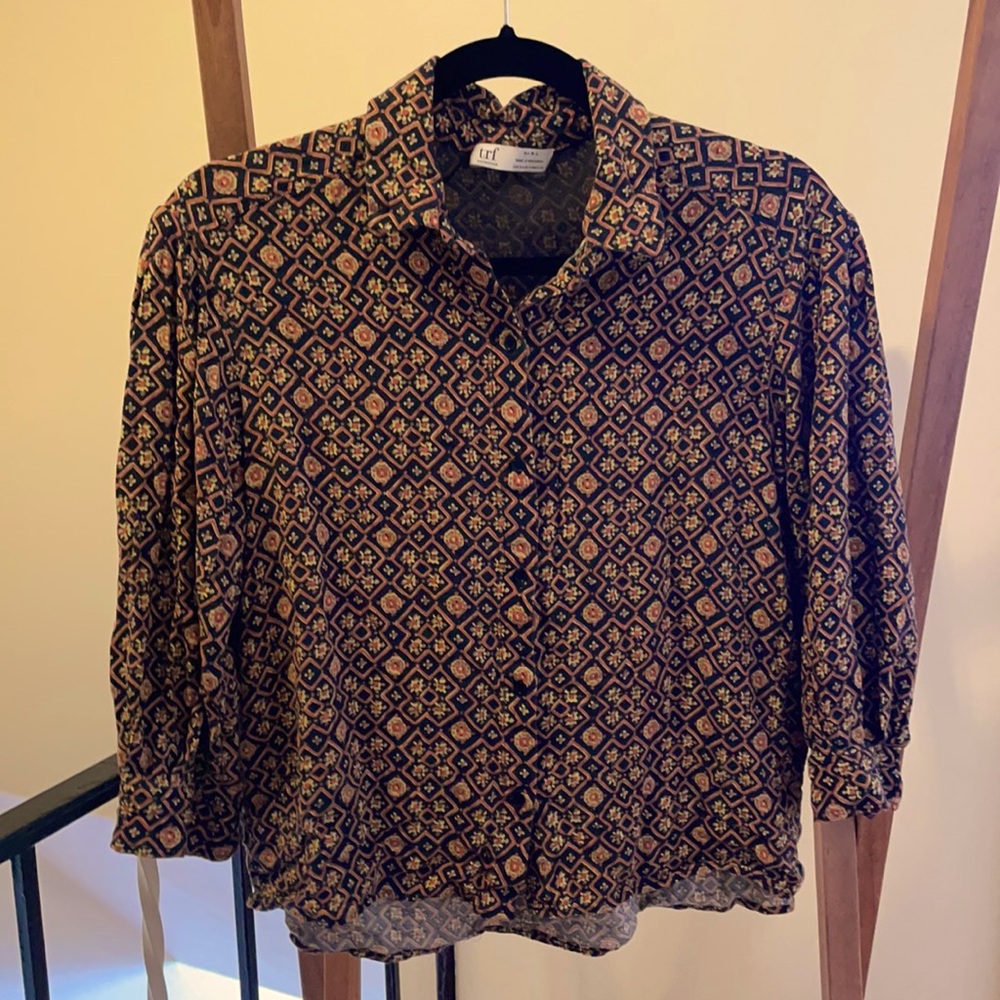 Printed Button Up Blouse